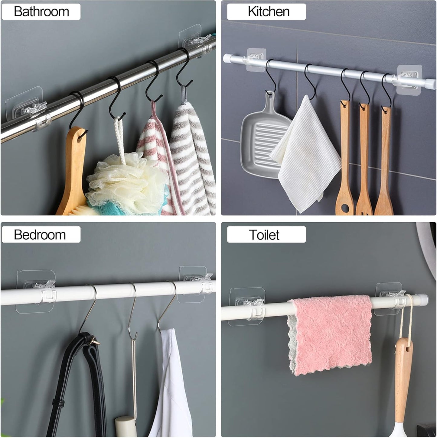 Drill-Free Curtain Rod Brackets